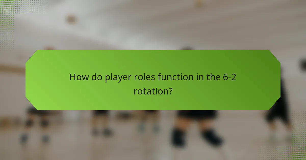 How do player roles function in the 6-2 rotation?