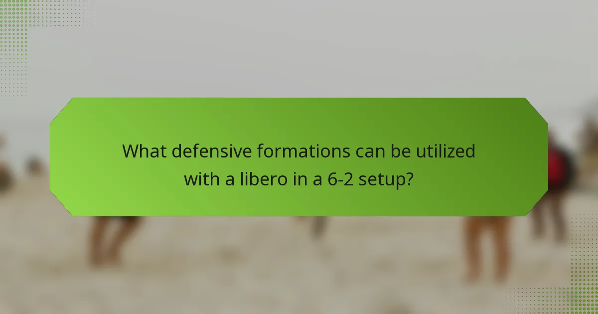 What defensive formations can be utilized with a libero in a 6-2 setup?